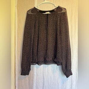 Rebecca Minkoff Black Floral Asymmetrical Skirt Size L